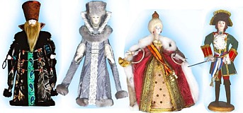 сувенирные куклы на основе статуэтки в старинных костюмах царского