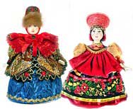 сувенирные  куклы в национальных русских костюмах