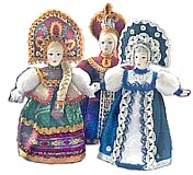 сувенирные  куклы в русских платьях