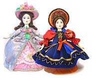 сувенирные  куклы в городких платьях
