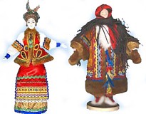 сувенирные фарфоровые куклы в национальных костюмах разных народов