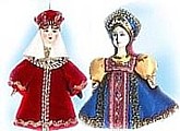 куклы в национальных русских костюмах на подвеске