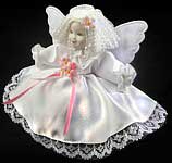 сувенирная кукла Ангелок из фарфора и текстиля, ручная работа