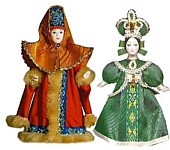 сувенирные куклы в национальных русских костюмах, на конусе-подставке арт.1006