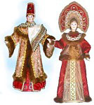 сувенирные куклы ручной работы в национальных русских костюмах, на подставке