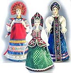 сувенирные куклы на основе- статуэтке в русских костюмах ручной работы