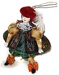 Принц- сувенирная подвесная кукла из фарфора и текстиля, ручная работа