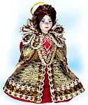 Сувенирная подвесная кукла из фарфора и текстиля Королева