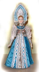 Снегурочка, кукла на основе фарфоровой статуэтки
