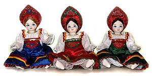 кукла сувенирная фарфоровая в русском платье