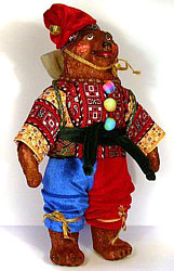 кукла-медведь из фарфора и текстиля