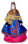 синий казакин - кукла в русском национальном костюме