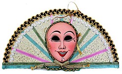 Веер - декоративная фарфоровая маска на подвеске
