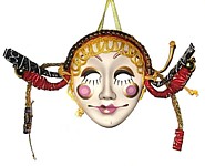 декоративная фарфоровая маска на подвеске