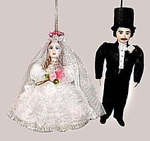 жених и невеста - подвесные малые куклы
